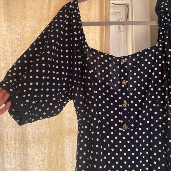 Vera Moda smoked polka dot fit and flare dress - Picture 2 of 6